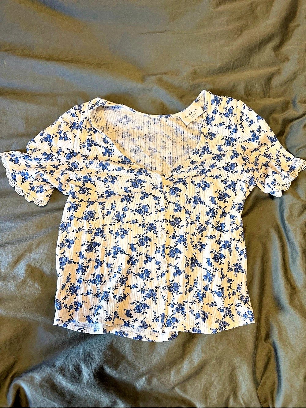Sezane Celia T-Shirt XS Rosa Blue